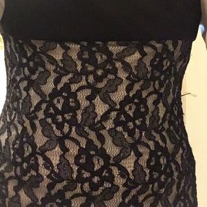 Black lace sleeveless open back dress